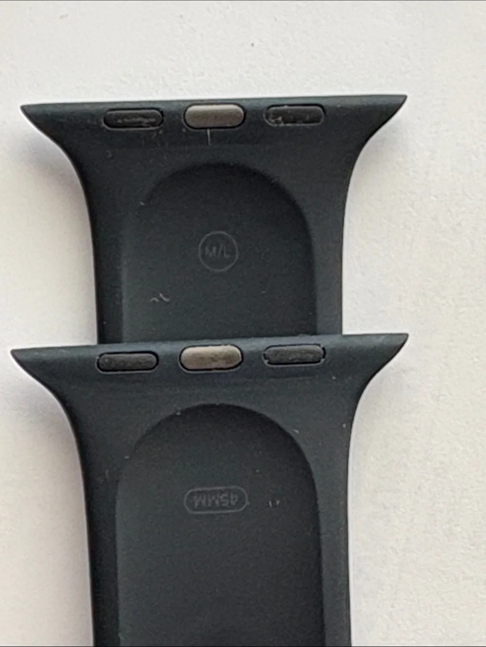 Genuine Apple Black and blush pink Silicone sports Apple Watch Bands 45 46mm M/L